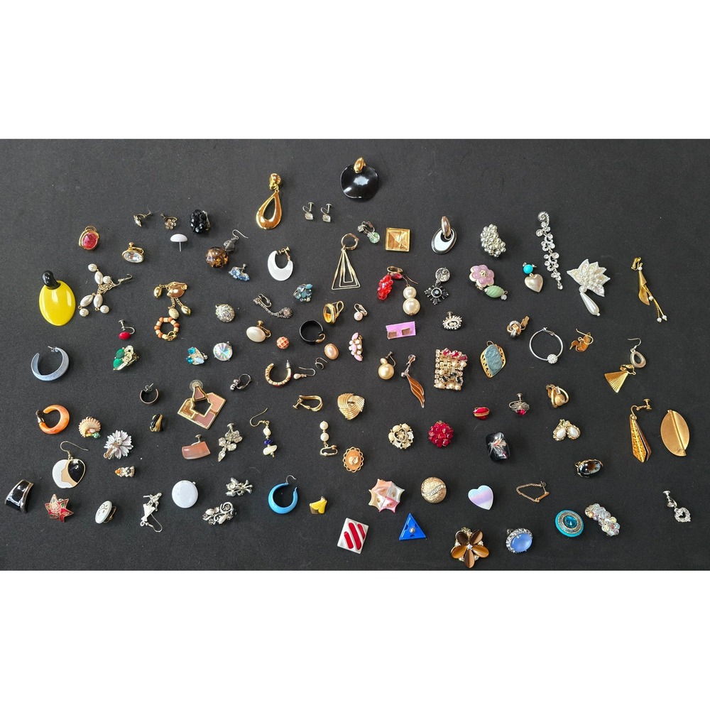 Vintage Single Earring Bundle Women OS Multicolor Good Designer Signed Lot